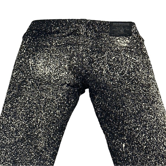 TRUE RELIGION women's stella low rise cosmic splatter skinny jeans, size 24". - Picture 5 of 8